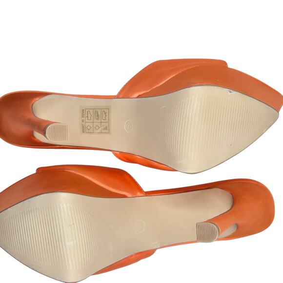 SHEIN Orange Platform Sandals Size 8-8.5 Narrow - Picture 4 of 9